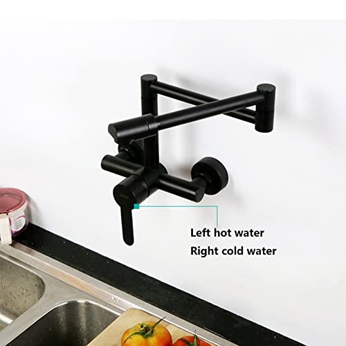 Robinet de cuisine mural pliable laiton chromé économie d'eau