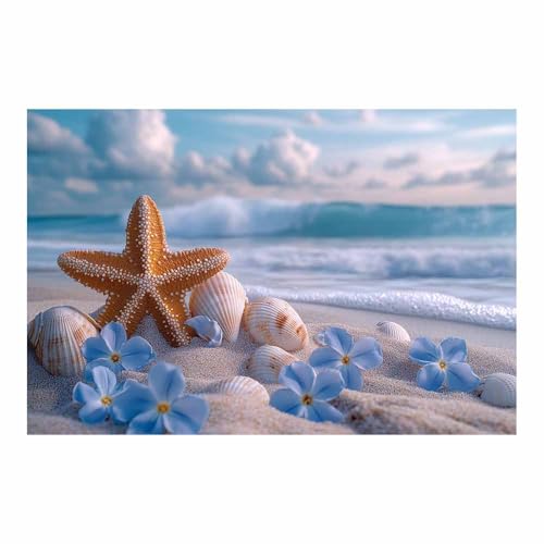 Impression sur toile image tableau bord de mer bleu clair 70x100cm