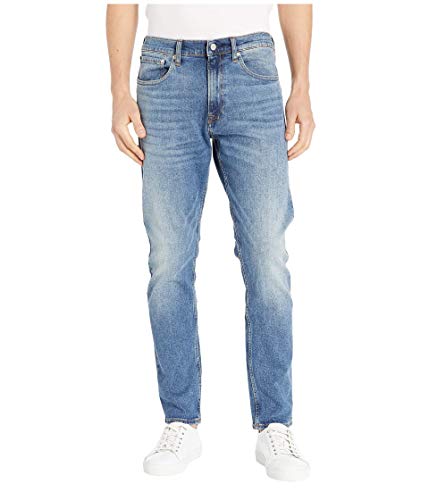 Calvin Klein Men's Athletic Taper Fit Jeans, Houston Mid Blue, 31W x 30L