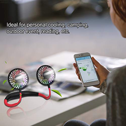 Andoer Ventilador de resfriamento portátil pendurado no pescoço Ventiladores preguiçosos com fita pa