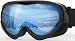 OutdoorMaster Kids Ski Goggles - Helmet Compatible Snow Goggles for Boys & Girls with 100% UV Protection (Black Frame + VLT 60% Light Blue Lens)