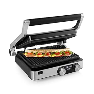 Plancha Grill Princess 117310 - Parrilla de mesa, 2 termostatos ajustables, 2000 W