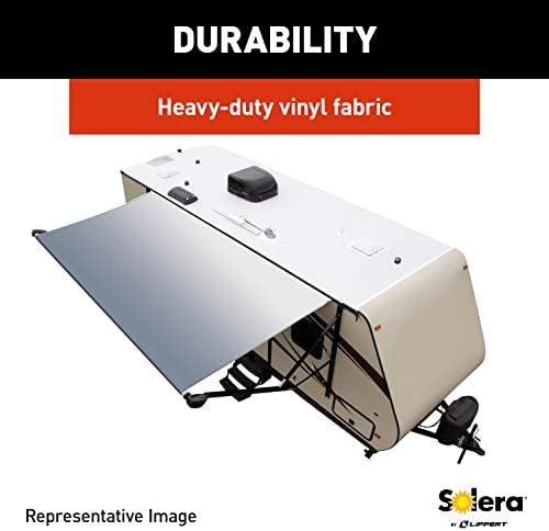 Lippert RV Solera Awning Roller and Fabric Assembly 14' Black/White V000211466 - 3