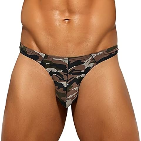 Arjen Kroos Hombre String Tanga Ropa Interior Thong Sexy Slip Camuflaje 3D Convexo Suave Calzoncillos Cover