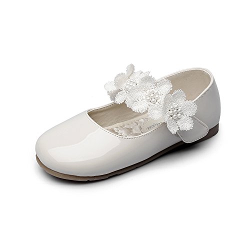 Kid Girl's Offwhite Marry Jane Flat Shoes Strap