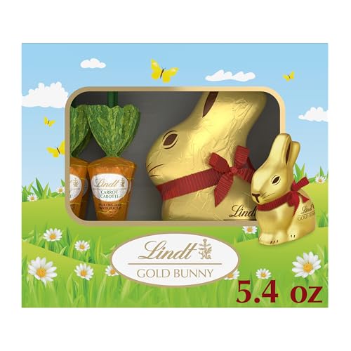 Lindt GOLD BUNNY Milk Chocolate & Milk Chocolate Easter Candy wit...