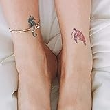 Everjoy Watercolor Flower Temporary Tattoos - 48 Pcs, Leaves, Words, Animal, Black Flower for Women, Men, Kids, Boys and Girls