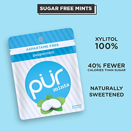 PUR Mints Sugar Free Mints 100 Xylitol Vegan, Aspartame Free