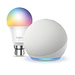 Echo Dot (5th generation) | Glacier White + Tapo L530BA Smart Light Bulb (B22), Works with Alexa - Smart Home Starter Kit, with Alexa+ Early Access