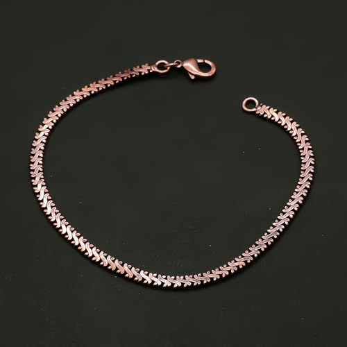 Solid Copper Link Chain Bracelet | 7.5 Inch Light Weight & Durable Modern Style Jewelry for Women's Men's Party & Daily Wear Bracelet2