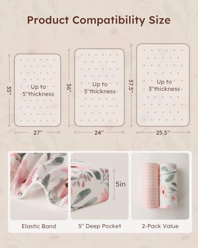Draps-housses de lit de bébé anti-plis et doux pour matelas 96x66 - 5