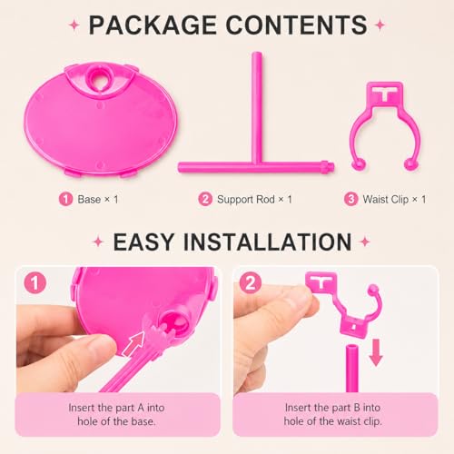 Image of QINGZHE Stands Compatible with Barbie Doll, Pink Doll Stands for Display Barbie,22PCS Stands Compatible with Barbie