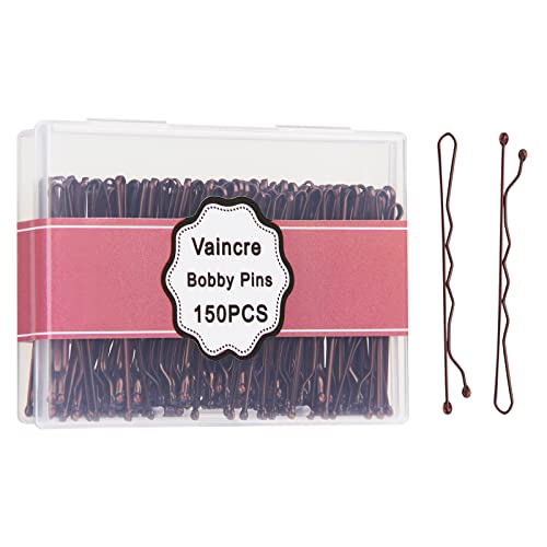 Vaincre Bobby Pin Hair Pins - 150 Count Bobby Pins Brown Bulk With Storage Case, Pain-Free Hairpin Hair Pin For Buns, Hair Accessories Hairclips Hair Clips For Women And Girls (Brown, 2 Inch) #TOP10