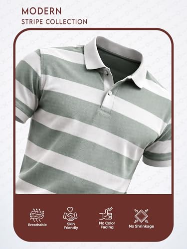Image of fanideaz Branded Mens Half Sleeve Cotton Striped Polo T-Shirt for Mens || Polo Tshirt for Men || Branded Tshirt for Men