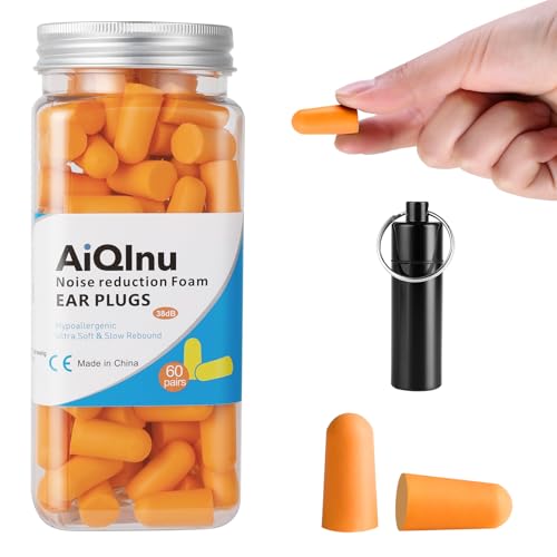 AiQInu Ohrstöpsel zum Schlafen,gehörschutz ohrstöpsel 60 Paare 38 dB SNR, Superweiche Schaum Gehörschutzstöpsel,Lärmschutz Ohrenstöpsel ideal für Schnarchen, Lernen, Reisen, Konzerte Grün