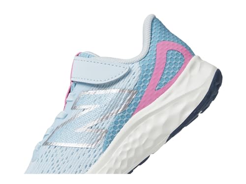 New Balance Gancho e laço Fresh Foam Arishi V4 para meninas, Azul pedreira/rosa real/azul cromado, 1