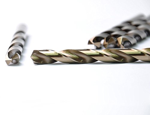 Drillforce 1/8 Inch, Hss Twist Drill Bits,5% Cobalt Jobber Length Twist Drill Bits,10Pcs In Plastic Bag, Ideal For Drilling On Mild Steel, Copper, Aluminum, Zinc Alloy Etc. (1/8) #TOP5