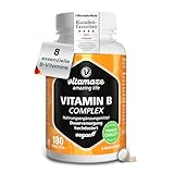 Vitamin B Komplex hochdosiert & vegan, 180 Tabletten für 6 Monate