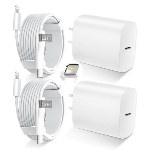 Bloc de charge USB C de 20 W et long câble Lightning de 3,7m pour chargeur rapide téléphone 14 13