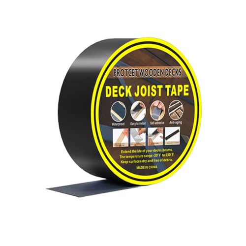 Image of Deck Joist Tape Waterproof Seal Antiseptic Butyl Flashing Tape 1.6 inch X 50' Weather Resistant Joist Tape for Decking Beams Wood Roof