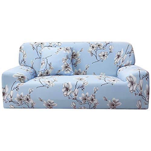 Uxcell Printed Sofa Cover Stretch Couch Covers Slipcovers Universal Furniture For 3 Cushion Couch With One Pillow Case (Blooming Flower, Large) #TOP24