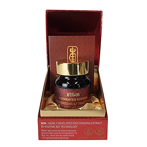 Btgin Bon Korean Red Ginseng Extract Immune Support For Focus And Memory Energy Supplements For Men & Women High Ginsenoside Technology #TOP1