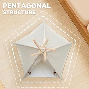 Cat-Tent-Pet-Teepee-24-Inch-Dog-Tent-Bed-with-Blackboard-Portable-and-Washable-Dog-House-Puppy-Bed-for-Small-Dog-Cat-Rabbit-Indoor-Beige - Cucciolini Doodles   Cat-Tent-Pet-Teepee-24-Inch-Dog-Tent-Bed-with-Blackboard-Portable-and-Washable-Dog-House-Puppy-Bed-for-Small-Dog-Cat-Rabbit-Indoor-Beige