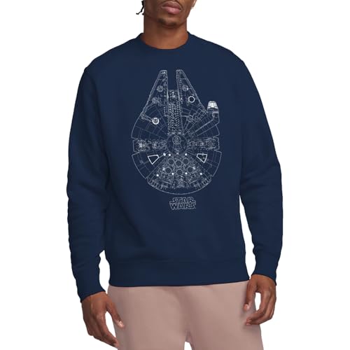 Sweatshirt Millenium Lines Star Wars mixte en coton confort noir
