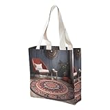 BTCOWZRV Canvas-Tragetasche für Damen, wiederverwendbare Einkaufstasche...