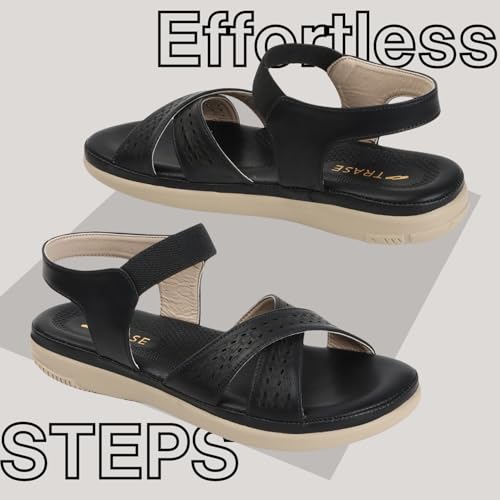 Image of TRASE Casual Flat Sandals For Women | Footwear For Woman | Flats | Women Sandals | Comfortable Sandals For Women And Girls | Softs And Stylish Sandal For Office And Daily Use