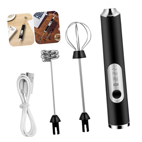 GRIRIW Batidor Eléctrico Inoxidable Para Leche y Café Espumador Automático De Mezclador Portátil Ruido Para Preparar Espuma De Leche y Huevos