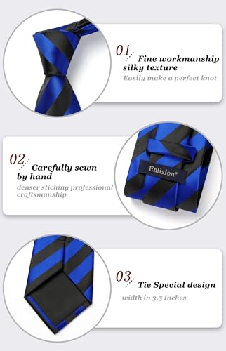 Image of Enlision Ties for Men Solid Color 3.35 inch Formal Business Necktie Classic Satin Mens Wedding Party Ties