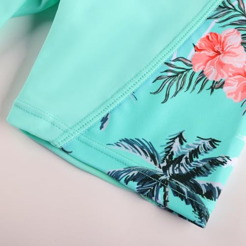 Image of GRACE KARIN Girls Rash Guard Swimsuit Short Sleeve Two Piece Bathing Suit 6-12Y
