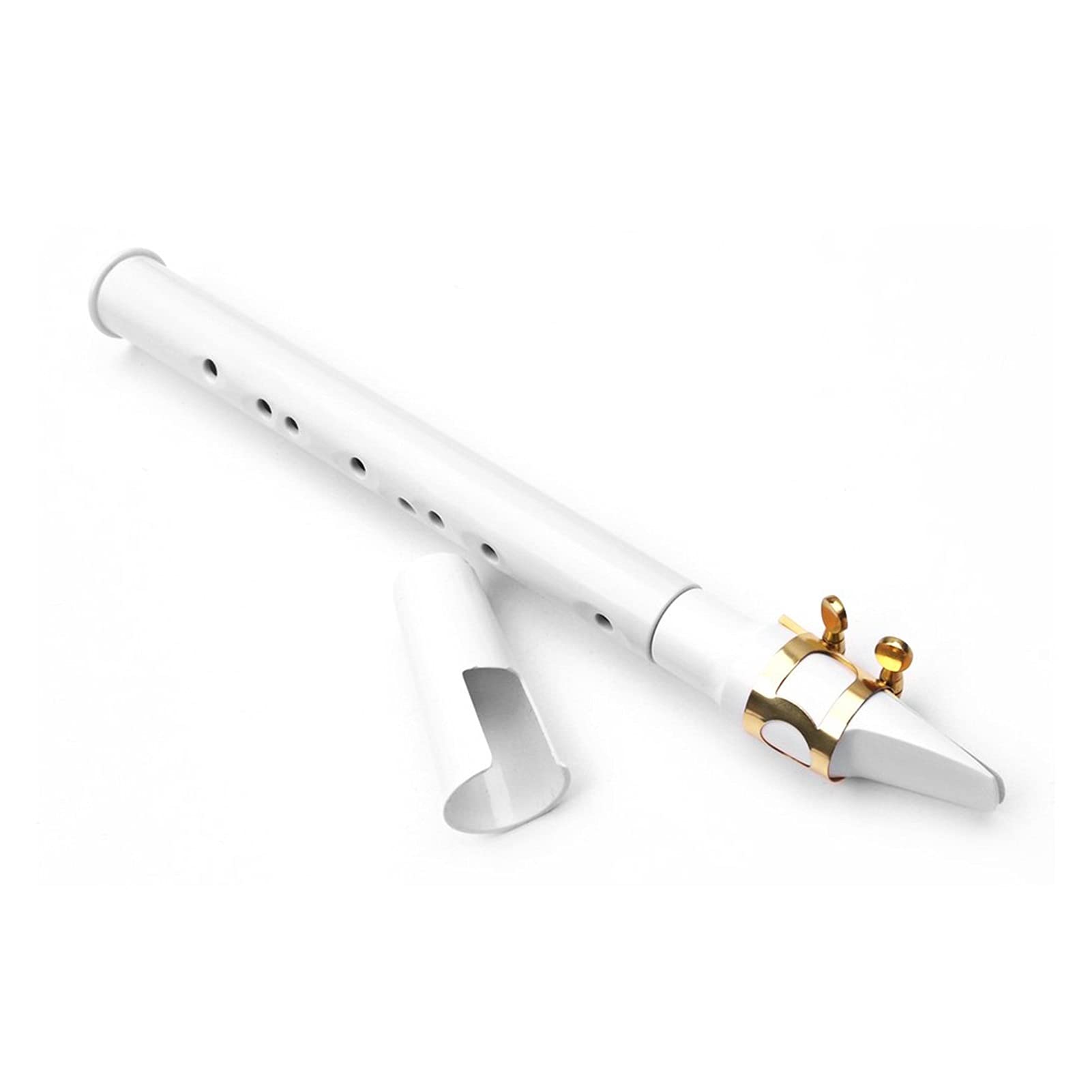 Mini Pocket Saxophone Sax Materiale ABS con Bocchini 10pcs Ance Borsa per Il Trasporto Strumento A Fiato Sassofono Studenti (Color : White 01)