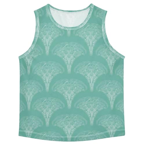 JUNZAN Leaves Tank Top for Children Sleeveless Summer Vest Tee Active Shirts for Outdoor Beach Fitness Work Out 3T
