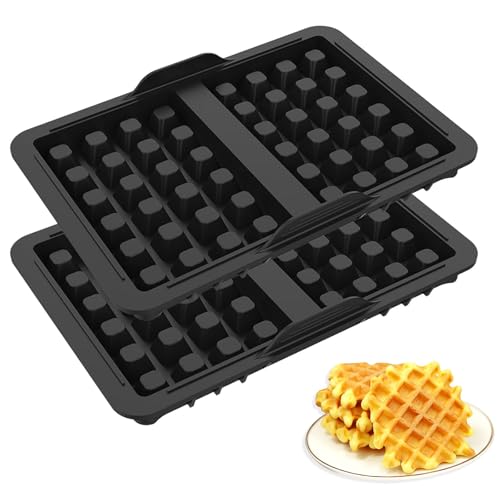 Rosedreamer 2 moldes de silicona belga para gofres compatibles con ninja, gofrera para Ninja AF300EU, AF400EU, AF451EU, SL400EU y AF500DE Freidora de aire caliente, apilable, doble accesorio para