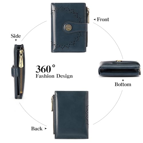 Image of Small Wallet for Women Bifold Credit Card Holder Compact Women Wallet with Zipper Coin Pocket