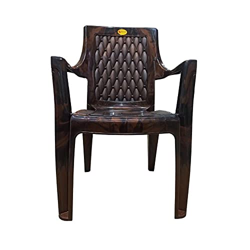 Image of Durable Plastic Chairs for Indoor and Outdoor Use - Comfortable Seating for Home Living Room and Patio, Sturdy and Long-lasting (Brown)