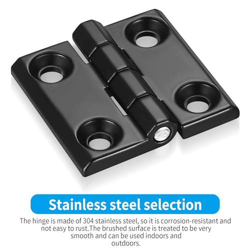 8 STK Scharniere Klappbar, 40x40mm Verbinder Scharniere Schwarz, Klappscharnier Schwerlast, Edelstahl Scharniere Verbinder, Türscharniere für Holztüren Fenster Schränke Gartentor Tür Scharnier Set