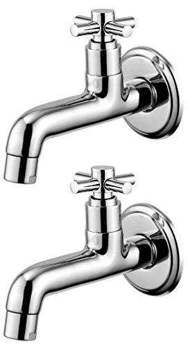Winner Sanitary Wares Brass Chroma Finish Long Body Quarter Turn Cock C.P Fittings Tap with Water Saving Aerator Foam (Silver)