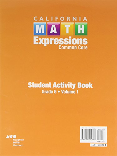 Student Activity Book (softcover), Volume 1 Grade 5 2015 (Houghton Mifflin Harcourt Math Expressions)