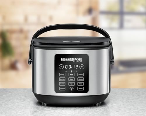 ROMMELSBACHER Multi Reiskocher MRK 650, 12 Programme, 24 Stunden Startzeitvorwahl, 3-D Heiztechnologie, energiesparend, keramische Beschichtung, PFAS-frei, 2 Liter Nutzvolumen, für 10 Portionen Reis