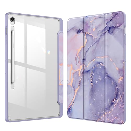 Coque Samsung S10 FE Plus 13.1 transparente avec rabat intelligent veille automatique lilas