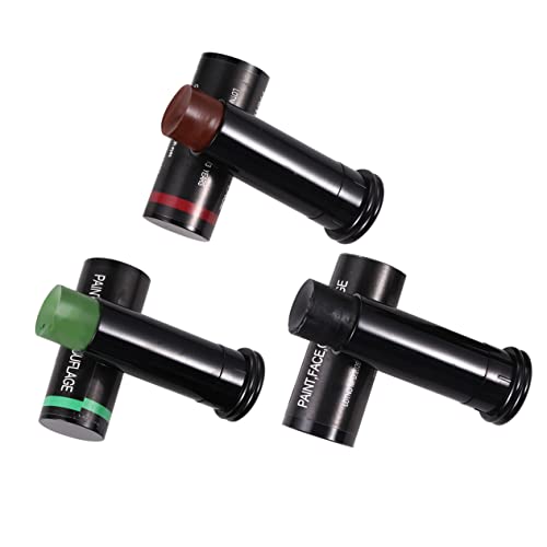 SEWACC 3 Pièces peinture de visage peinture camouflage homme de peinture camouflage fournitures de bois camo maquillage camouflage Black