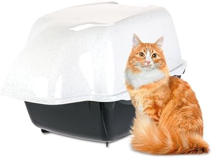 Ferplast Katzentoilette mit Deckel, für Outdoor, Katzenklo gloße Katzen, mit zwei Aktivkohlefiltern gegen schlechte Gerüche, Schwingtür und Griff, 50 x 66 x h 47 cm.