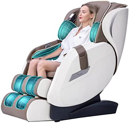 Cyberix MF600 2023 Massage Chair, Zero Gravity Massage Recliner,Full Body Airbag Massage,Waist Heat,Bluetooth Speaker (Beige)