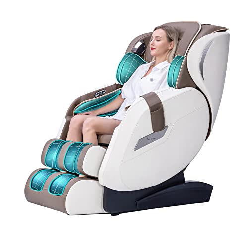 Cyberix Mf600 2023 Massage Chair, Zero Gravity Massage Recliner,Full Body Airbag Massage,Waist Heat,Bluetooth Speaker (Beige) #TOP23
