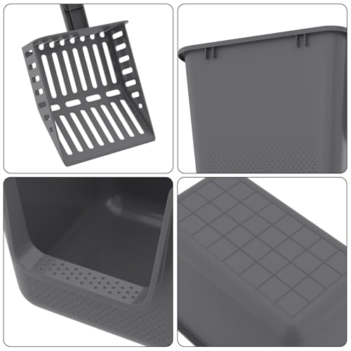 Arenero para gato plástico abierto 4 unidades gris miniatura 3