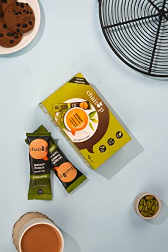 Image of Chaizup Premium 1 Min Instant Cardamom Tea Premix - 20 Sachets | Cardamom Flavours | 20 Servings | 280g (Pack of 2)