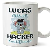 MUGFFINS Tazas Personalizadas para HACKER - En Español - Koalificados Personalizados - 11 oz / 330 ml - Regalo Personalizable original y divertido